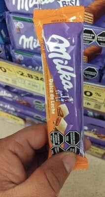 Tableta chocolate blanco y dulce de leche Milka 29 g